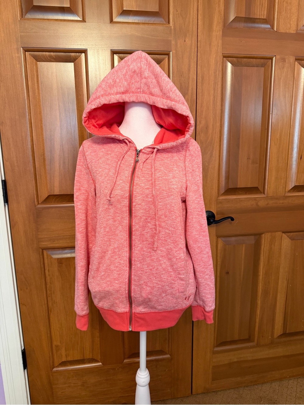 Roxy Red Heathered Zip Up Sweatshirt Women’s Size Medium